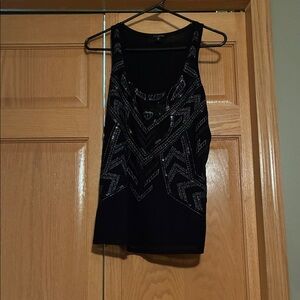 Express Black Tank Top with Silver Accents